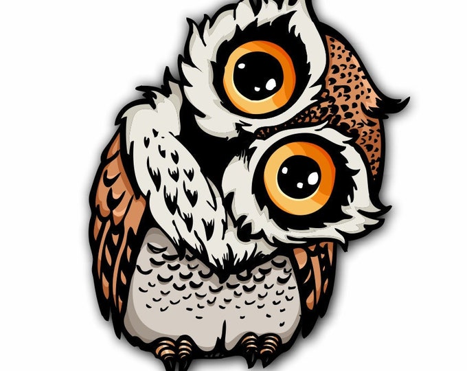 Owl Staring Sticker Decal for Laptops Car Windows Trucks any smooth surface