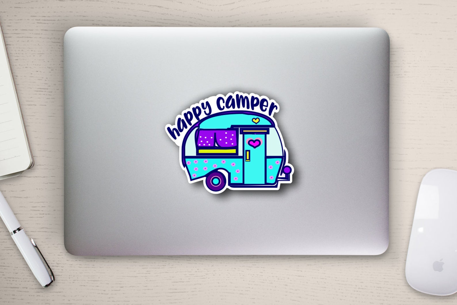 Happy Camper RV Vinyl Sticker Decal Bumper Sticker for Auto Cars Trucks ...