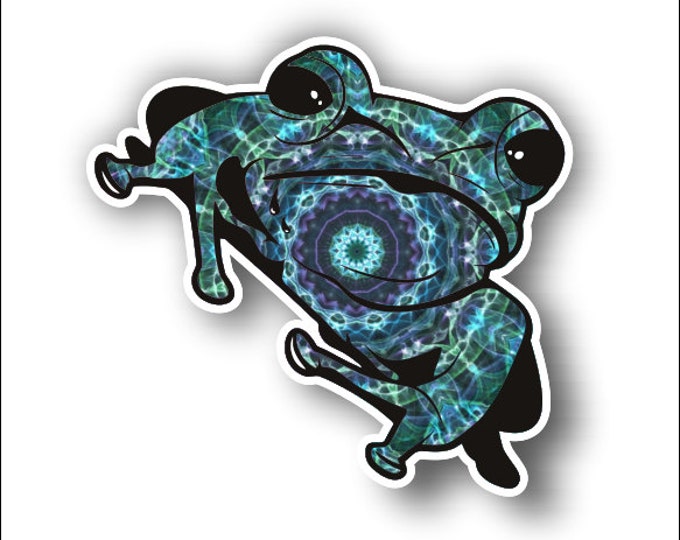 blue green tree frog sticker / decal **Free Shipping**