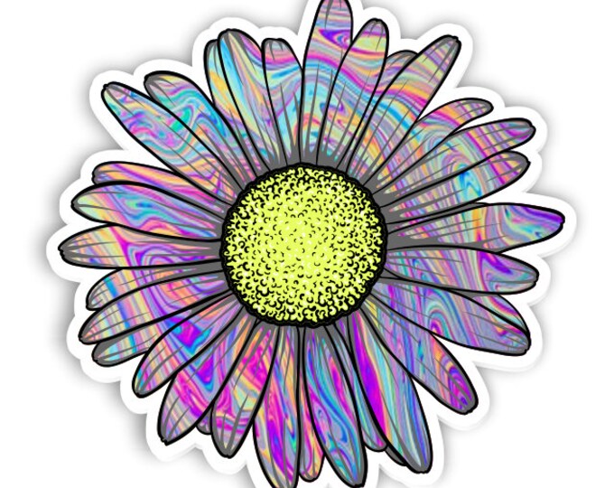 Daisy Flower Tie Dye Sticker Car Motorcycle Bicycle Skateboard Laptop Luggage Decals Bumper Stickers Waterproof