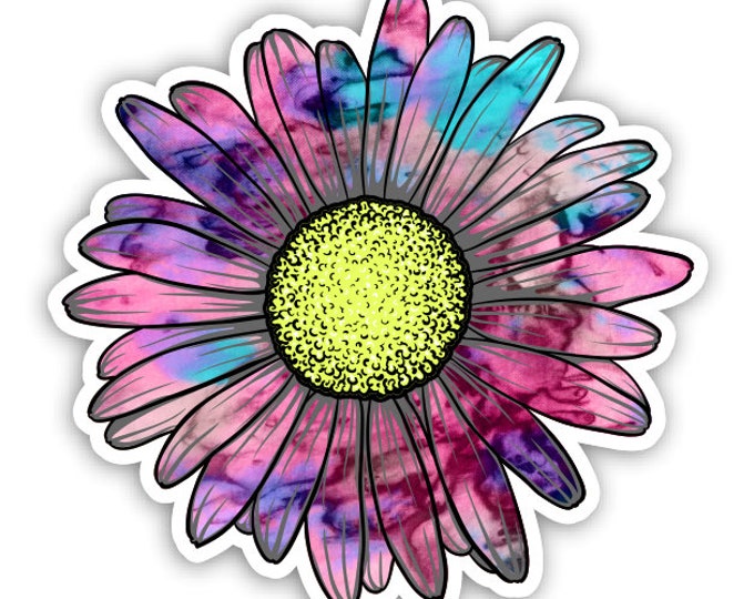 Daisy Flower Cotton Candy Tie Dye Sticker Car Motorcycle Bicycle Skateboard Laptop Luggage Decals Bumper Stickers Waterproof