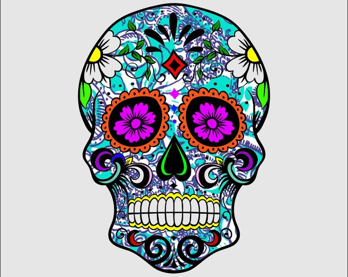 Lilly Sugar Skull Sticker/decal/vinyl sticker/bumper sticker/laptop sticker/water bottle sticker  ***Free Shipping***