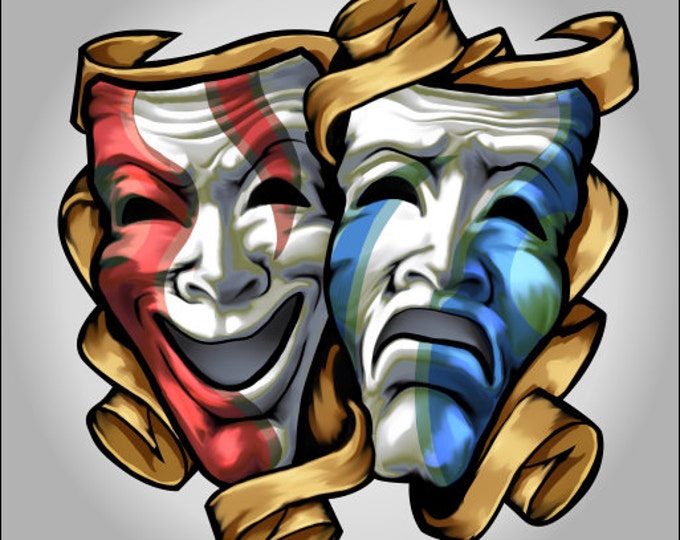 Cool Drama Masks decal  sticker *** Free Shipping****