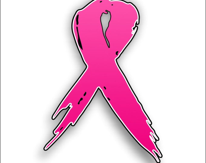 cancer ribbon decal/sticker  3x5" ***Free Shipping***