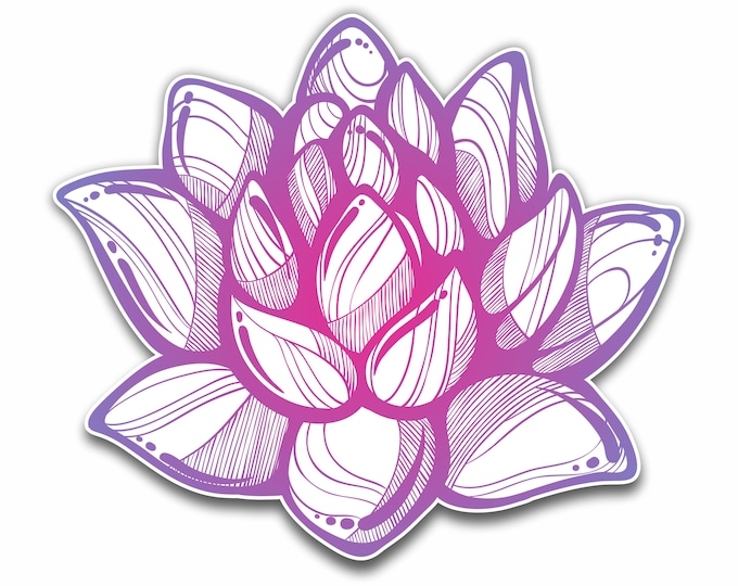 Lotus Flower boho Style Sticker for car truck window laptop computers bumper sticker 4X4.5"