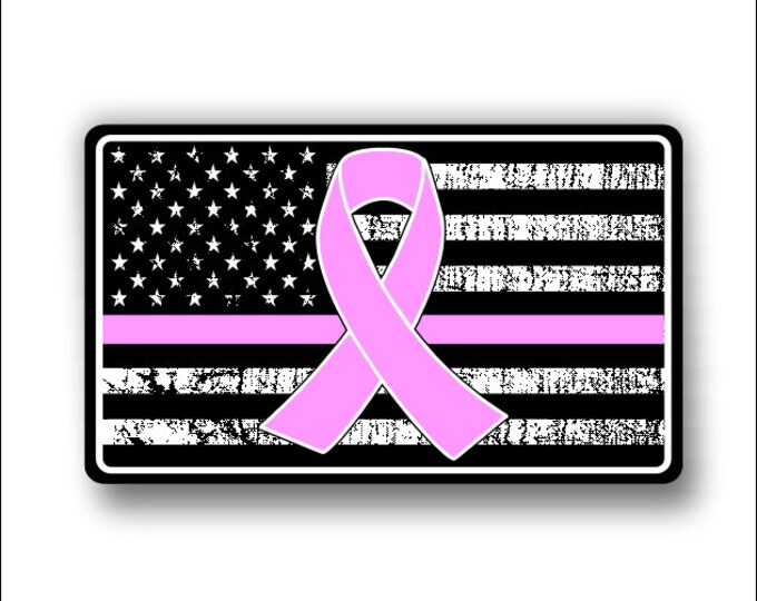 Cancer Support American Flag Decal/Sticker **Free Shipping**