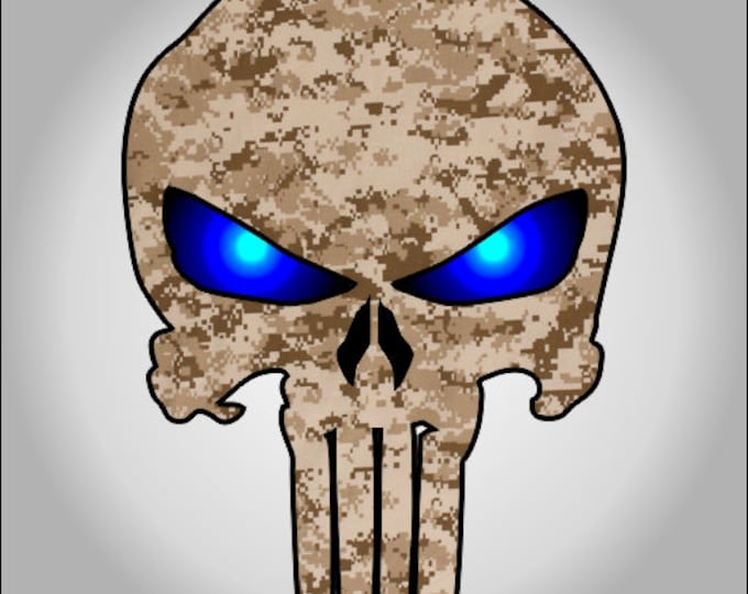 Desert Digital Camo Punisher sticker / decal **Free Shipping**