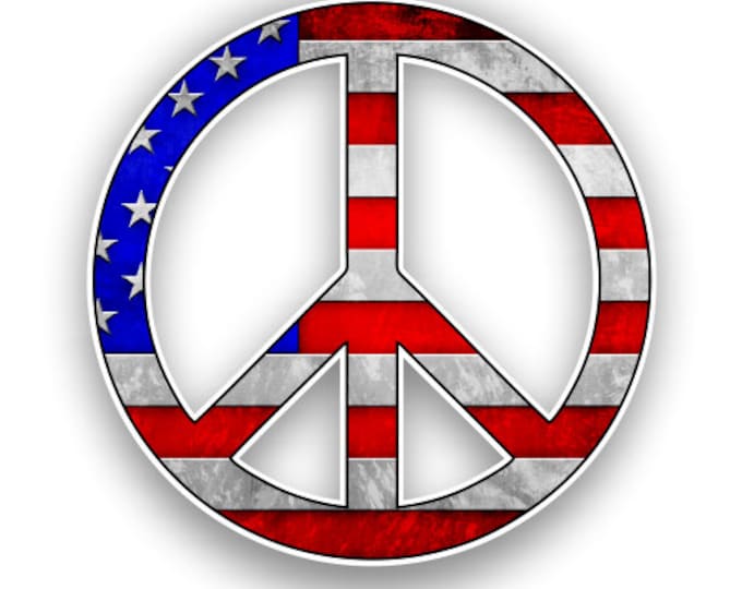 Peace Sign American Flag Sticker Car Motorcycle Bicycle Skateboard Laptop Luggage Decals Bumper Stickers Waterproof