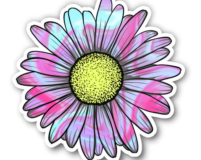 Daisy light Blue and Pink Flower Sticker Car Motorcycle Bicycle Skateboard Laptop Luggage Decals Bumper Stickers Waterproof