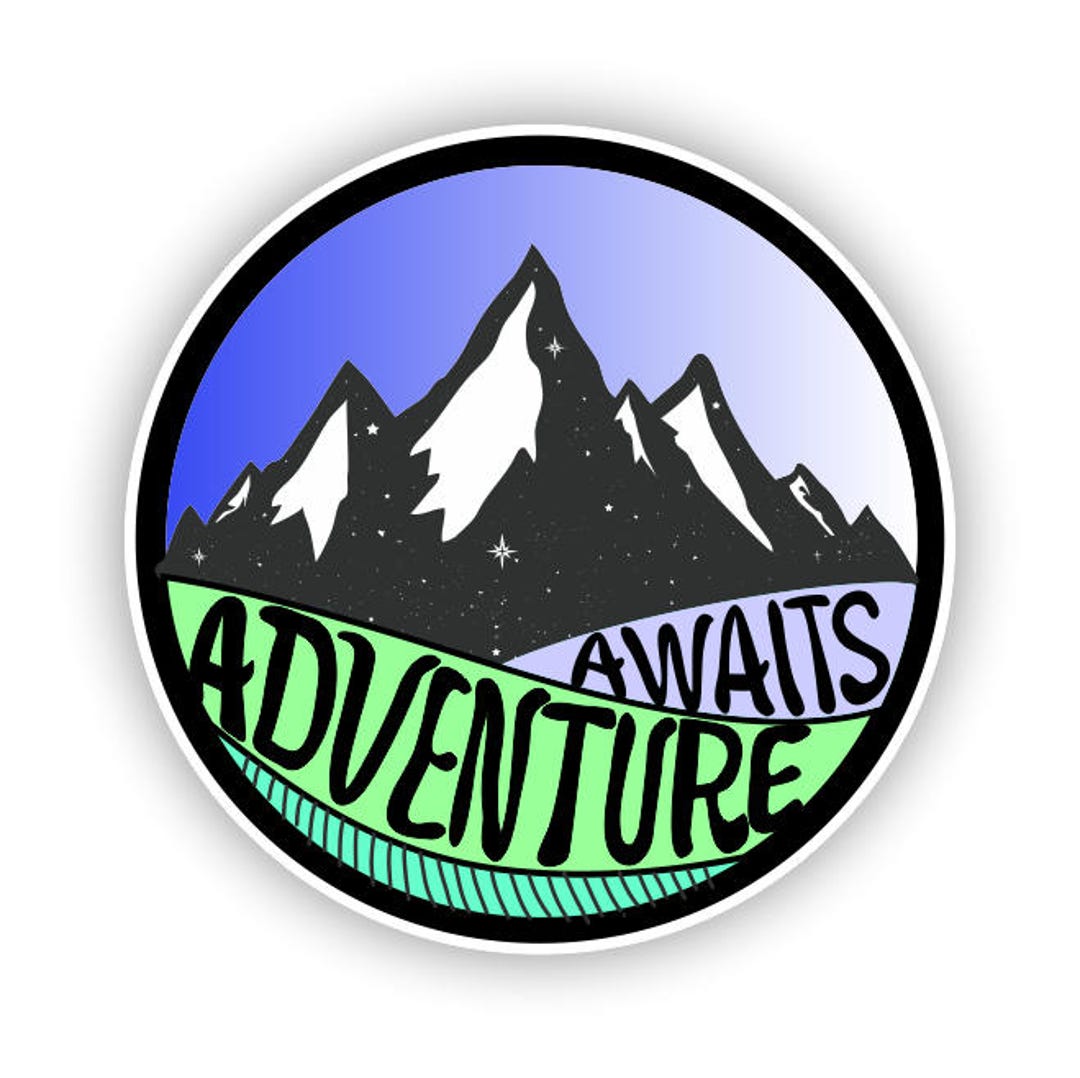 Adventure Awaits Mountain Car Vinyl Sticker Decal Bumper Sticker for ...