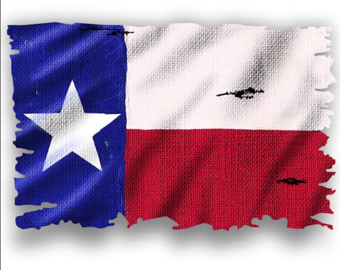 Texas State Flag with burlap pattern sticker for car truck laptop or any smooth surface  ***Free Shipping***