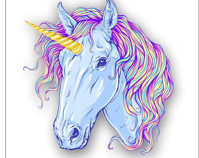 Unicorn Sticker Fancy Tie Dyed Mane  for car truck laptop or any smooth surface  ***Free Shipping***