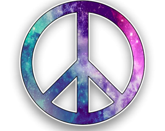 Peace Sign Starry Sky Print Sticker Car Motorcycle Bicycle Skateboard Laptop Luggage Decals Bumper Stickers Waterproof