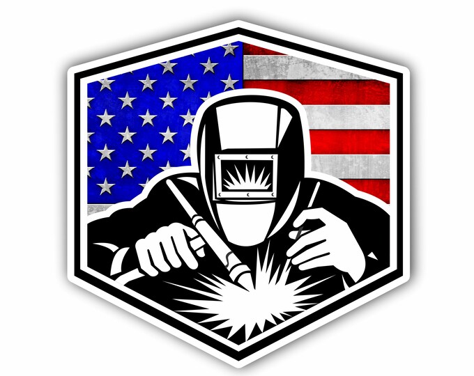 Arc Welder American Flag sticker for car truck laptop or any smooth surface  ***Free Shipping***