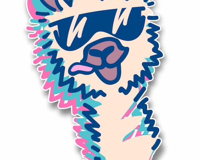 Llama with Shades Sticker for car truck laptop or any smooth surface  ***Free Shipping***