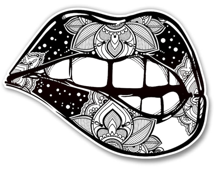 Sexy Womens Lips Vinyl Sticker Decal Bumper Sticker for Auto Cars Trucks Windshield Custom Walls Windows Ipad Macbook Laptop RV Camper …