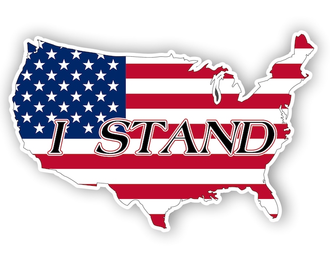 I Stand United States American Flag Support Sticker Car Decal Truck laptop …   ***Free Shipping***  5x3"