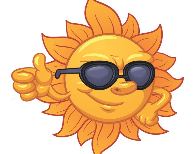 Sun Thumbs Up Sticker for car truck laptop or any smooth surface  ***Free Shipping***