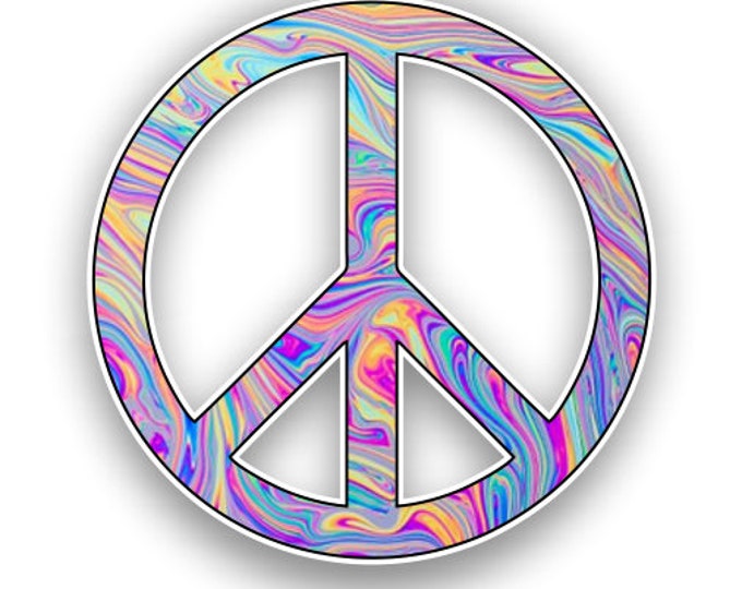 Peace Sign Tie Dye Pattern  Sticker Car Motorcycle Bicycle Skateboard Laptop Luggage Decals Bumper Stickers Waterproof