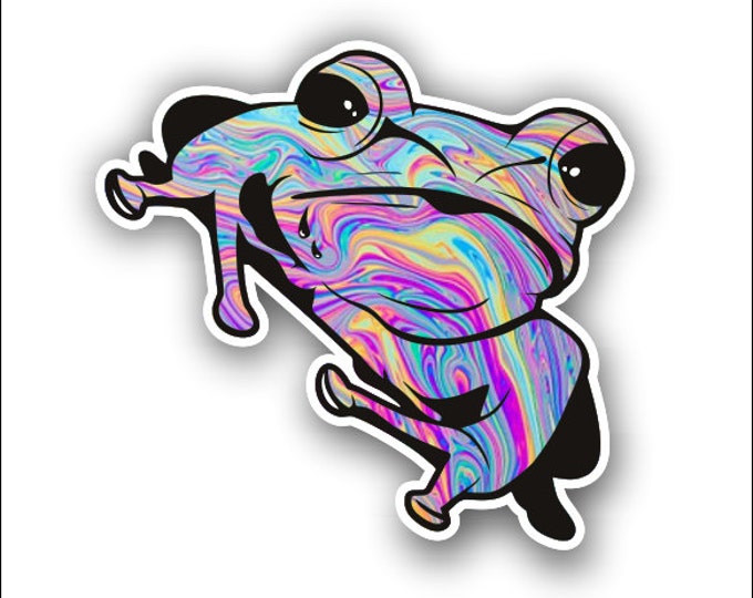 multi color tie dye tree frog sticker / decal **Free Shipping**