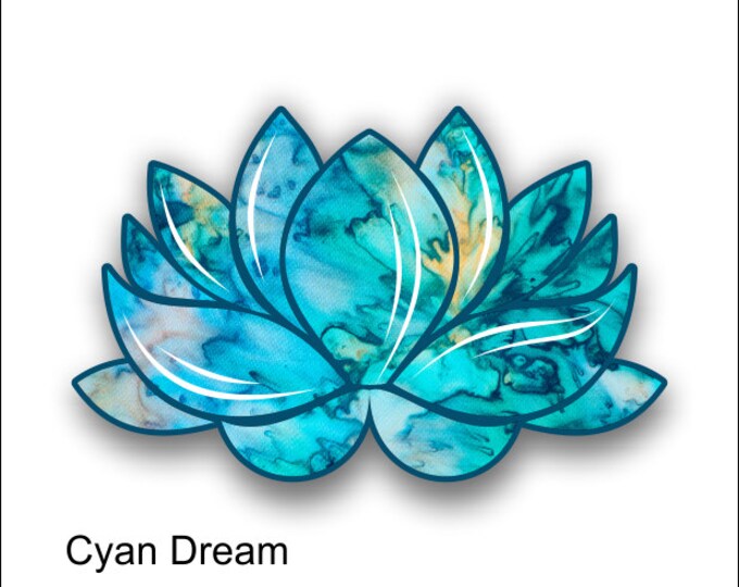 lotus flower cyan dream sticker / decal **Free Shipping**