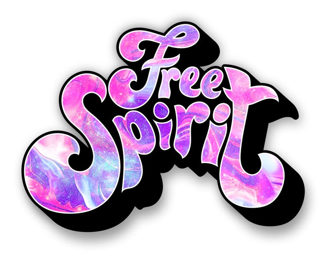 Free Spirit Tie Dye Sticker for car truck laptop Hydro flask bottle or any smooth surface