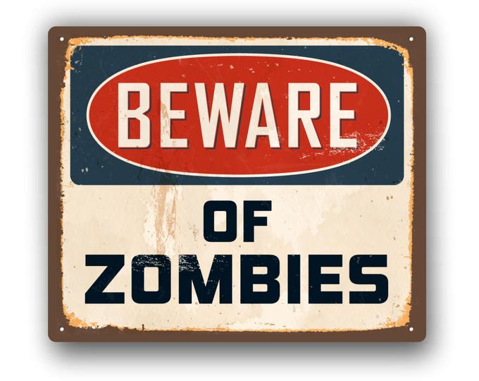 Beware of Zombies Funny Sticker  for car truck laptop or any smooth surface  ***Free Shipping***