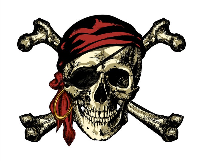 Pirate Skull with Crossbones Sticker