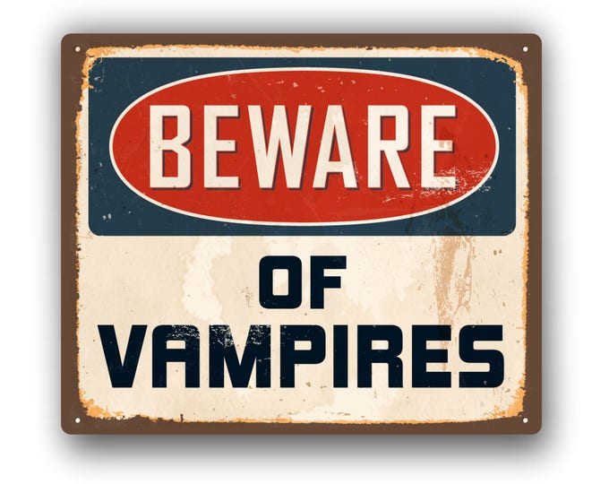 Beware of Vampires  Funny Sticker  for car truck laptop or any smooth surface  ***Free Shipping***