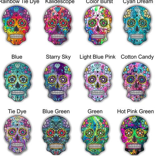 Sticker Sugar Skull lilly inspiré du jour des morts mexicain pour les motifs de teinture et de tourbillon de sticker pour voiture, camion yeti ou ordinateur portable ** livraison gratuite **