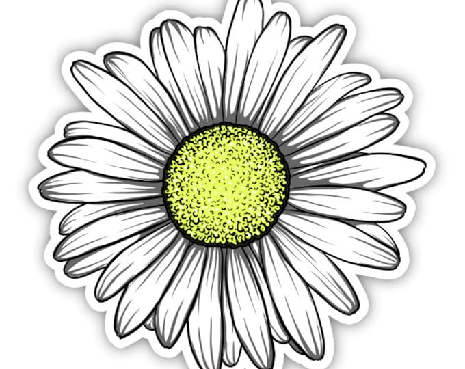 Daisy Flower Sticker Car Motorcycle Bicycle Skateboard Laptop Luggage Decals Bumper Stickers Waterproof