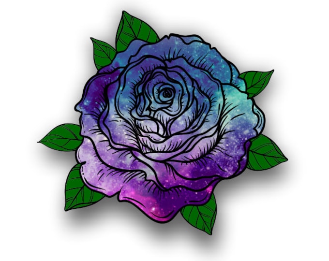 Starry Sky Rose sticker / decal**Free Shipping**