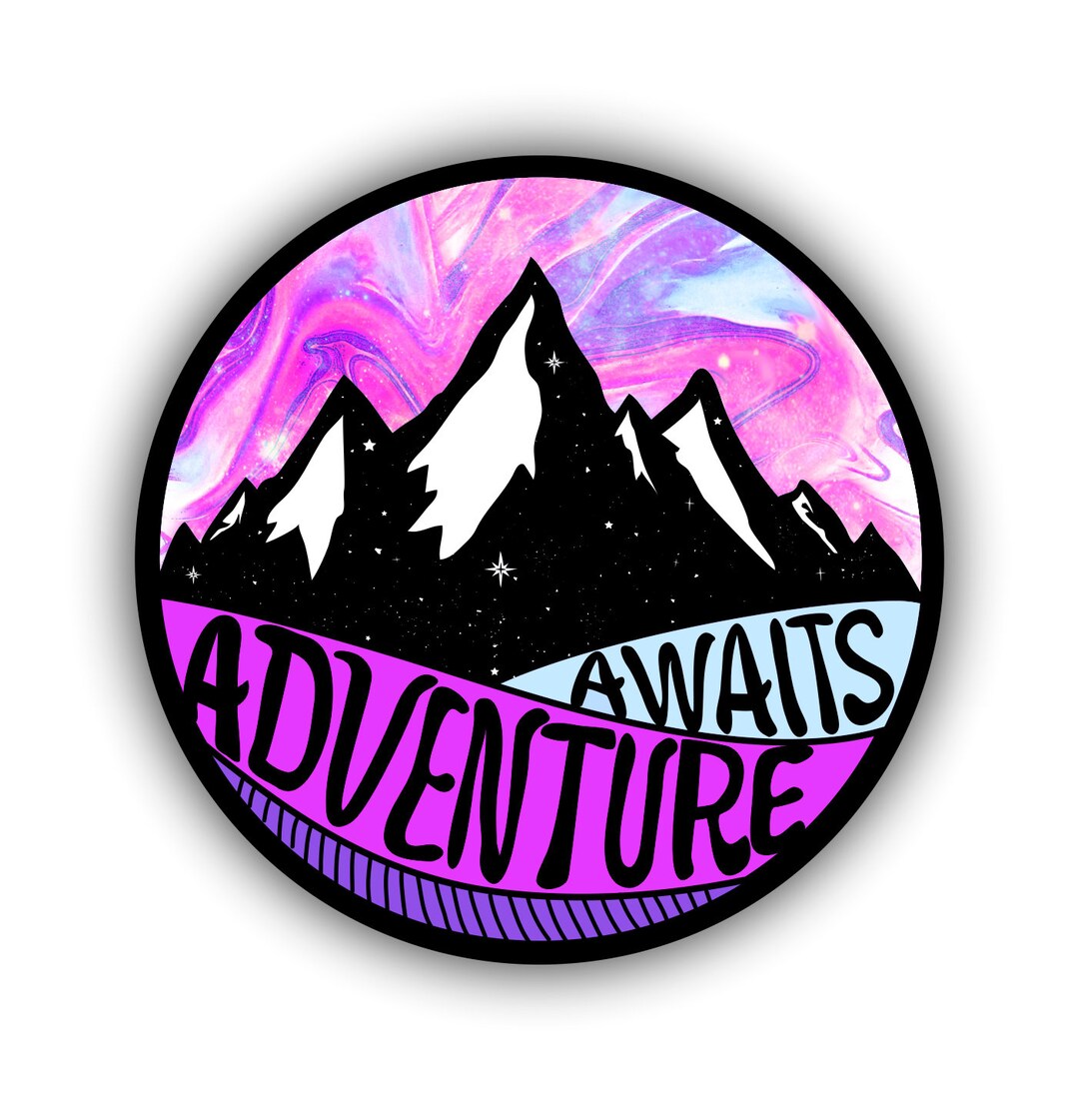 Adventure Awaits Mountain Car Vinyl Sticker Decal Bumper Sticker for ...