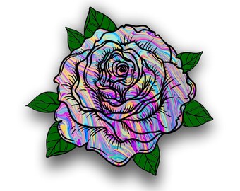 Tye Dye Rose sticker / decal**Free Shipping**