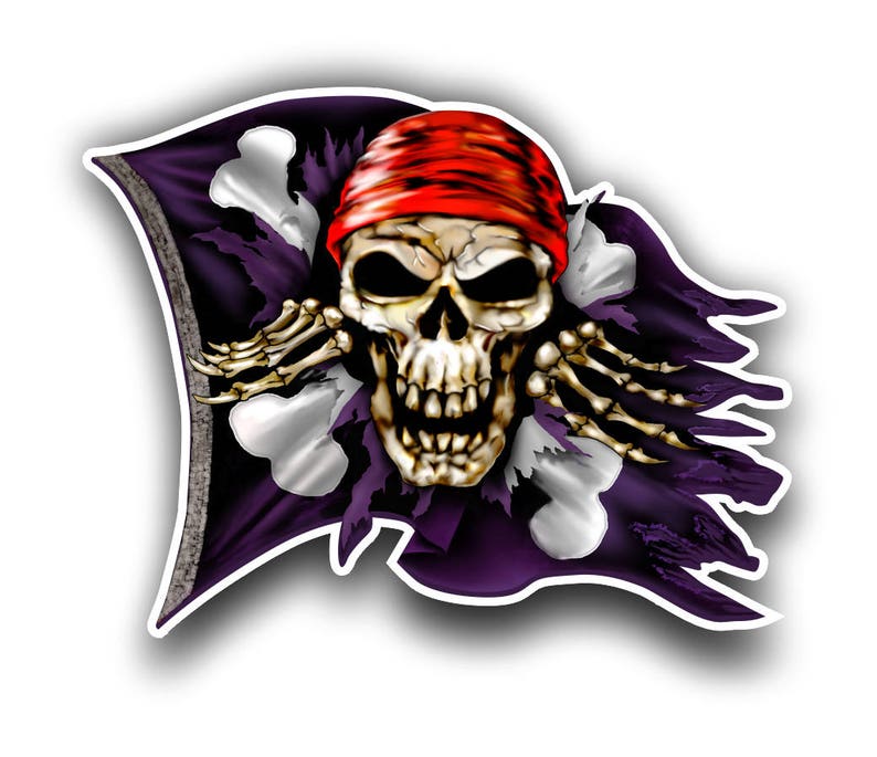 Pirate Jolly Roger Sticker / Decal free Shipping - Etsy