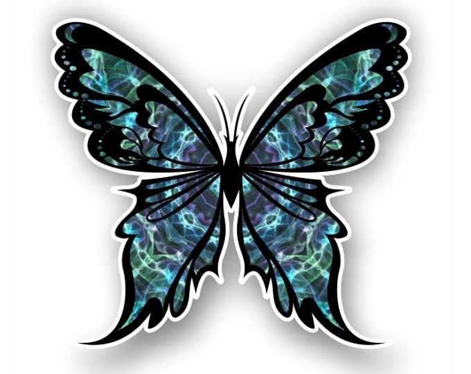 Blue-green Butterfly sticker / decal**Free Shipping**