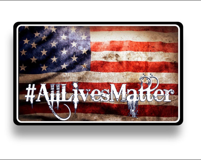 all lives matter Subdued American flag Decal/Sticker  **Free Shipping**