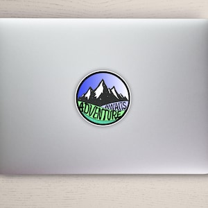 Adventure Awaits Mountain Car Vinyl Sticker Decal Bumper Sticker for ...