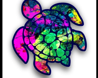 Sea Turtle Decal/sticker (color-hot pink&green)  **Free Shipping**