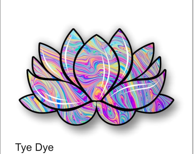 lotus flower tye dye sticker / decal **Free Shipping**