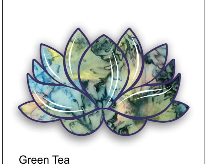 lotus flower green tea sticker / decal **Free Shipping**