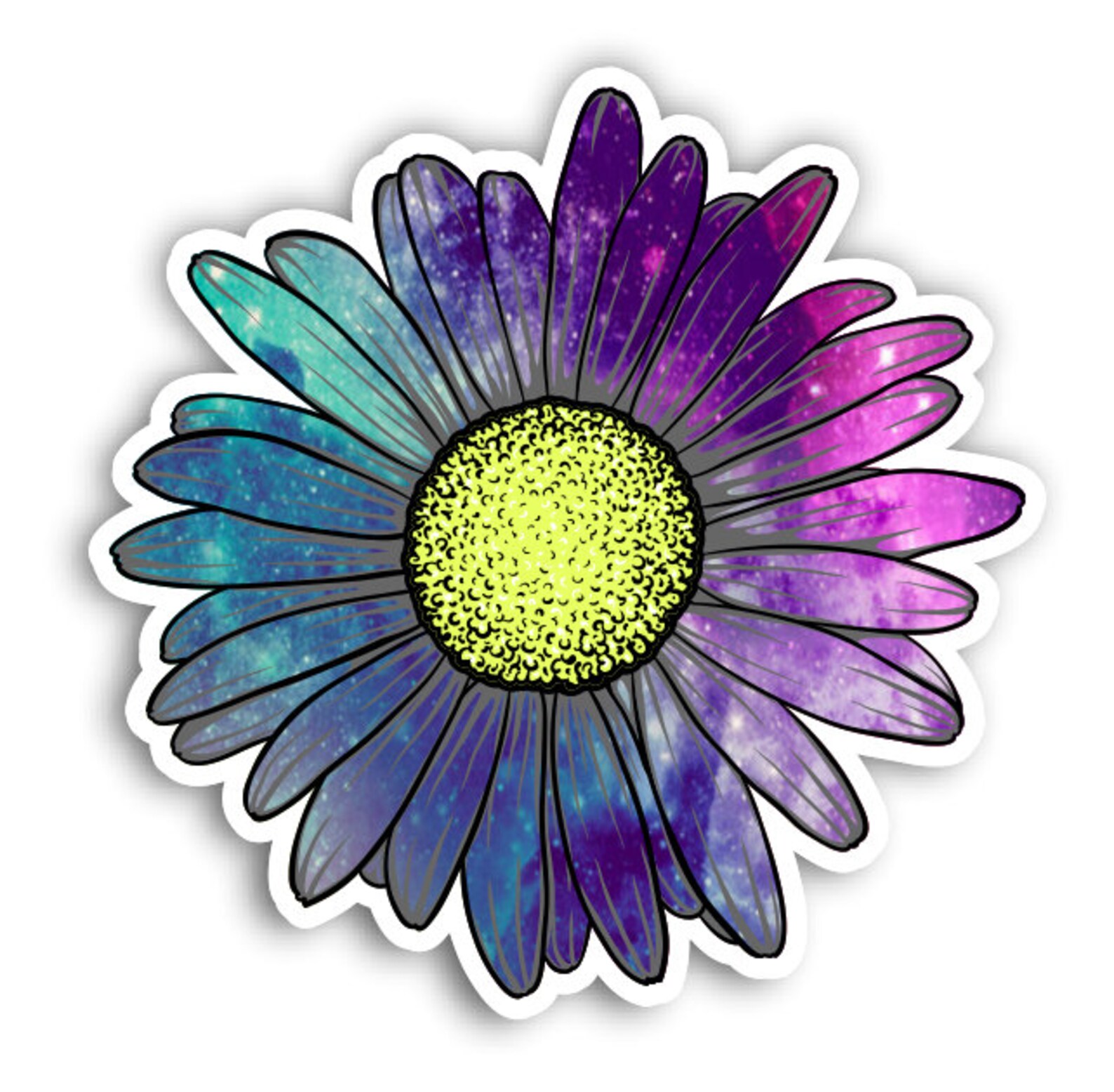 Daisy Flower Starry Sky Tie Dye Sticker Car Motorcycle Bicycle Etsy