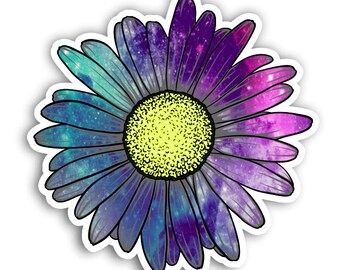 Daisy Flower Starry Sky Tie Dye Sticker Car Motorcycle Bicycle Skateboard Laptop Luggage Decals Bumper Stickers Waterproof