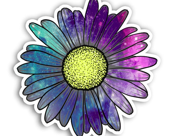 Daisy Flower Starry Sky Tie Dye Sticker Car Motorcycle Bicycle Skateboard Laptop Luggage Decals Bumper Stickers Waterproof