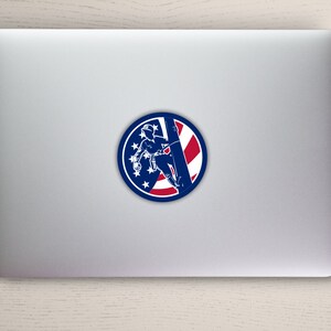 Lineman American Flag Sticker Decal Bumper Sticker for Auto Cars Trucks Windshield Windows iPad MacBook Laptop RV Camper image 2