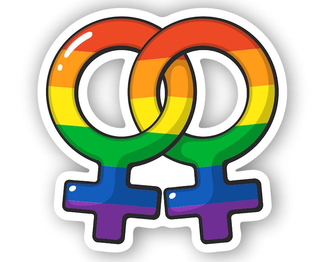 Gay Pride Womens LGBT Rainbow Symbol Sticker Love Wins Sticker Decal Bumper Sticker for Auto Cars Trucks Windshield Custom Windows Laptop