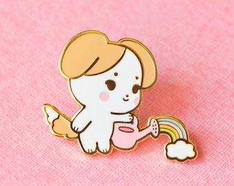 Rainbow Watering Pup - Hard Enamel Pin- A Grade