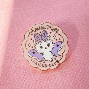 V2 Mousemoth Friend Club Hard Enamel Pin A Grade image 1