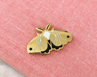 Tiny Gold Moth - A Grade - Hard Enamel Pin