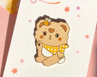 Honeycomb Teddy Bear Pin- Standard A Grade
